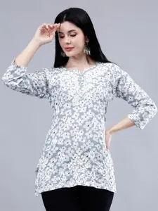 Seva Chikan Ethnic Motifs Embroidered Chikankari Handloom Chikankari Kurti