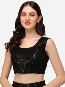 Amrutam Fab Embroidered Sequinned Silk Saree Blouse
