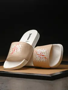 The Roadster Lifestyle Co. Beige Printed Open Toe Sliders