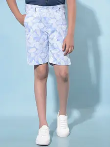 Crimsoune Club Boys Floral Printed Slim Fit Pure Cotton Chino Shorts