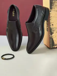 Duke Men Textured Formal Slip On Shoes