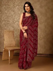 Indian Women Embellished Pure Chiffon Saree