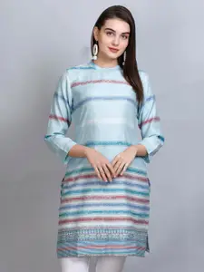 KIDAR Ethnic Woven Design Cotton Silk Straight Kurti