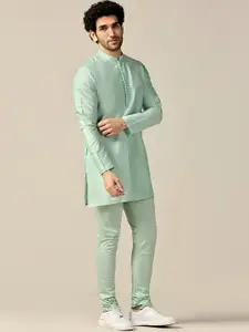 KISAH Band Collar Regular Kurta With Churidar
