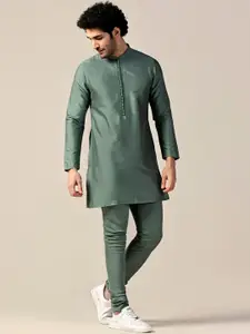 KISAH Band COllar Regular Kurta With Churidar