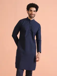 KISAH Mandarin Collar Long Sleeves Straight Kurta