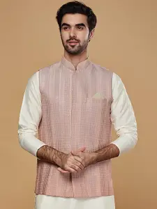 KISAH Embellished Woven Nehru Jacket