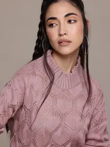 The Roadster Lifestyle Co. Open Knit Acrylic Pullover