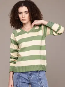 The Roadster Lifestyle Co. Pure Acrylic Striped Pullover