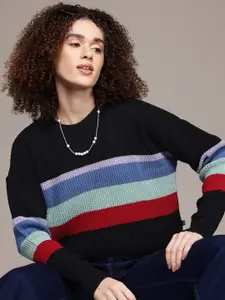 The Roadster Lifestyle Co. Striped Acrylic Sweater