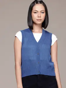 The Roadster Lifestyle Co. Pure Acrylic Crop Sweater Vest