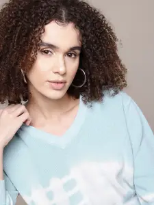 The Roadster Lifestyle Co. Women Self Design Pure Cotton Crop Pullover