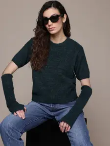 The Roadster Lifestyle Co. Fuzzy Pullover with Hand Gloves