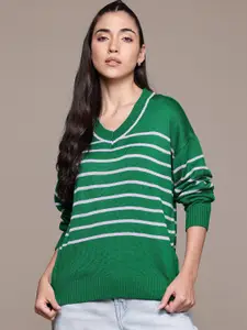 The Roadster Lifestyle Co. Acrylic Striped Pullover