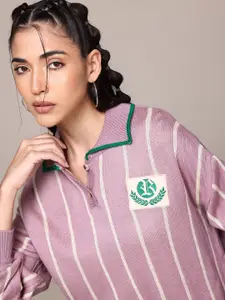 The Roadster Lifestyle Co. Polo Collar Striped Pullover