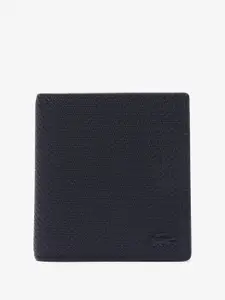 Lacoste Men Brand Logo Textured Leather Two Fold Wallet