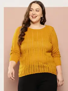 Sztori Plus Size Open Knitted Pullover