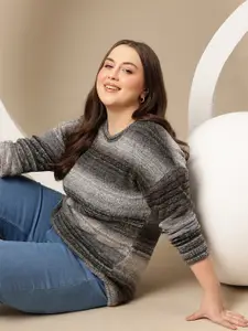 Sztori Plus Size Striped Pullover