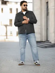 Sztori Plus Size Checked Overcoat