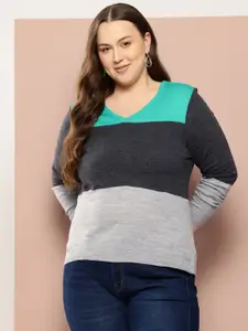 Sztori Plus Size Colourblocked Pullover