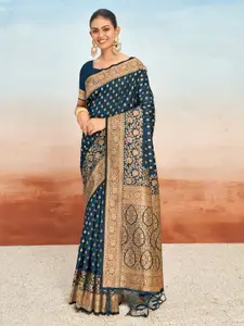 Ishin Ethnic Motifs Woven Design Zari Silk Blend Saree