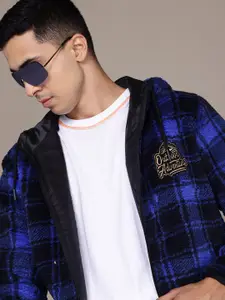 The Roadster Lifestyle Co. Checked Fleece Hooded Tailored Jacket