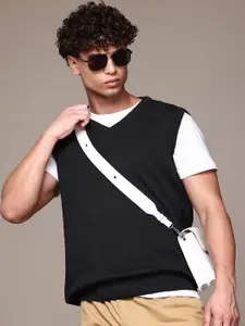 The Roadster Lifestyle Co. Solid V-Neck Sweater Vest