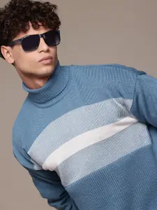 The Roadster Lifestyle Co. Turtle Neck Striped Pullover