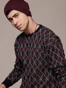 The Roadster Lifestyle Co. Textured Checked Pullover