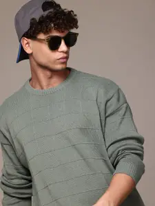 The Roadster Lifestyle Co. Checked Textured Pullover