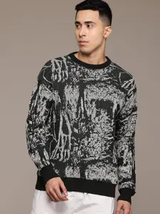 The Roadster Lifestyle Co. Men Self Design Pullover