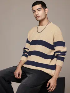 The Roadster Lifestyle Co. Men Striped Pullover