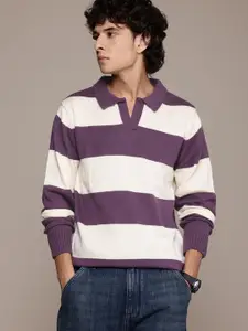 The Roadster Lifestyle Co. Men Striped Pullover