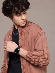 The Roadster Lifestyle Co. Cable Knit Pure Cotton Cardigan