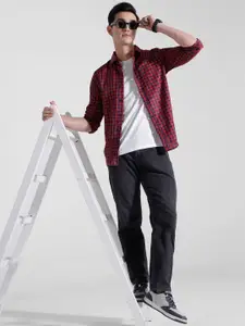 encore by INVICTUS Checked Roll-Up Sleeves Casual Shirt