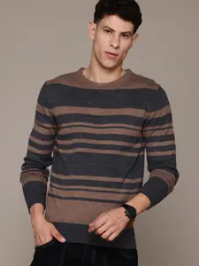 The Roadster Lifestyle Co. Pure Acrylic Striped Pullover