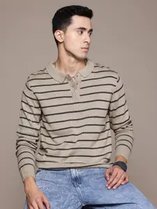 The Roadster Lifestyle Co. Polo Collar Striped Pullover