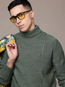 The Roadster Lifestyle Co. Men Acrylic Self Design Pullover