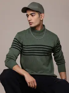 The Roadster Lifestyle Co. Striped High Neck Pullover