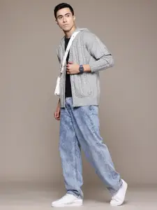 The Roadster Lifestyle Co. Hooded Cable Knit Front-Open Sweater