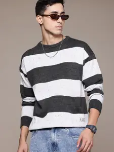 The Roadster Lifestyle Co. Striped Pullover With Speckled Detail
