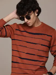 The Roadster Lifestyle Co. Pure Acrylic Striped Pullover