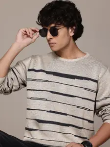 The Roadster Lifestyle Co. Pure Acrylic Striped Pullover