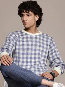 The Roadster Lifestyle Co. Men Checked Pullover