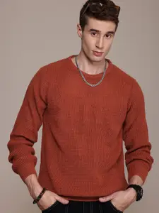 The Roadster Life Co. Self Design Knitted Pullover