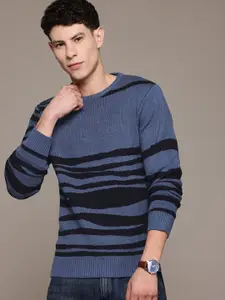 The Roadster Lifestyle Co. Striped Round Neck Pullover