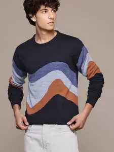 The Roadster Lifestyle Co. Men Abstract Acrylic Pullover