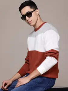 Roadster Men Colourblocked Pullover
