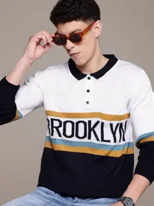 The Roadster Lifestyle Co. Acrylic Self-Designed Polo Collar Pullover