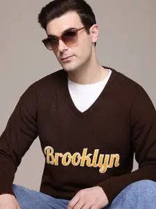 The Roadster Lifestyle Co. Typography Pullover with Applique Detail